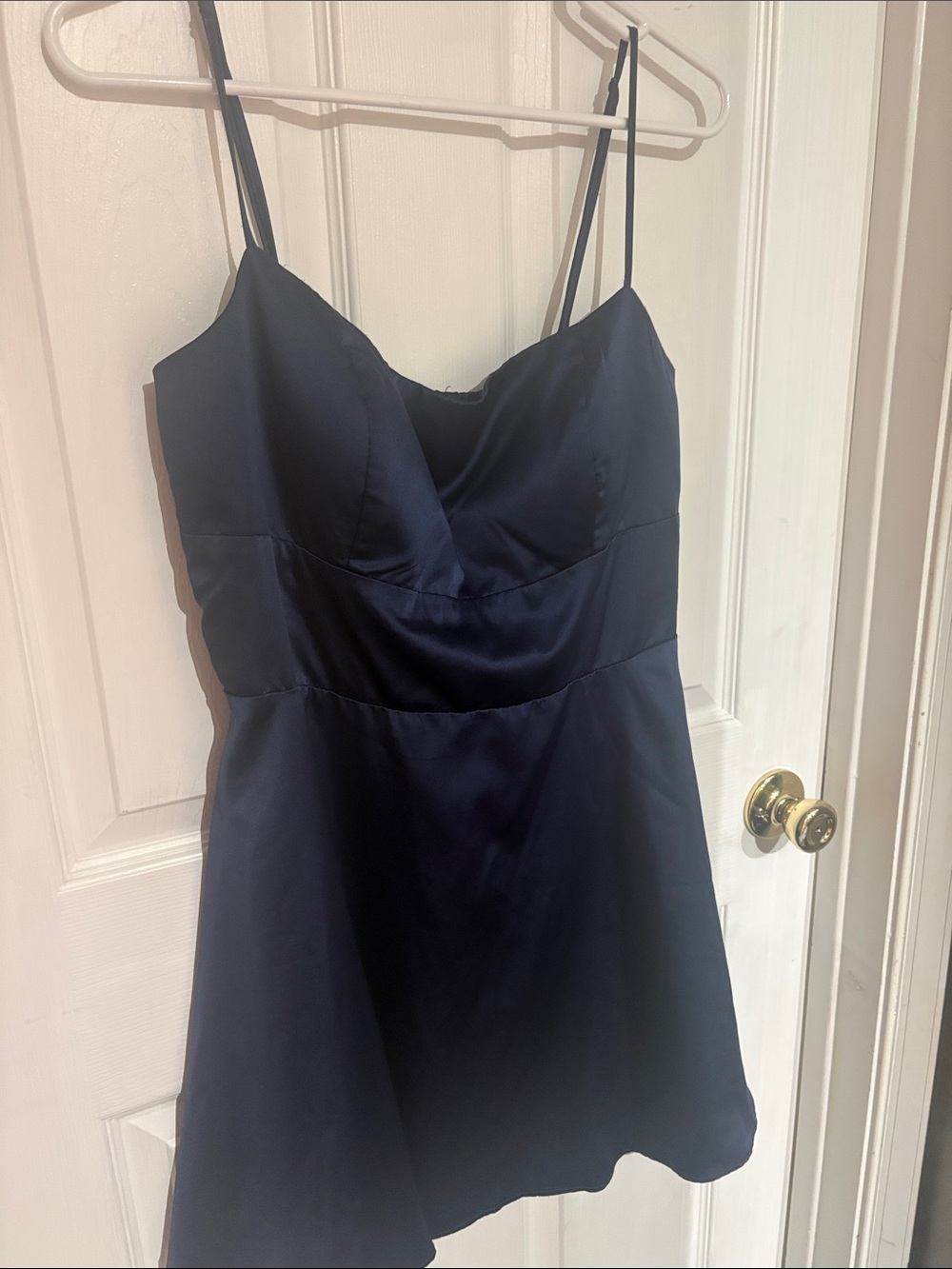 B Darlin Navy Blue Satin Mini Dress